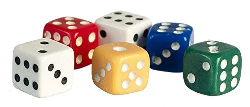 Classics by Handley House Puppenhaus Set Mit 6 Farbig 5mm Würfel Miniatur Verbindung Spielzimmer Pub Zubehör