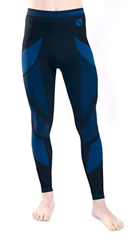 sesto senso Herren Funktionsunterwäsche Lange Leggings Unterhose Sportunterwäsche S Blau Marineblau Hose
