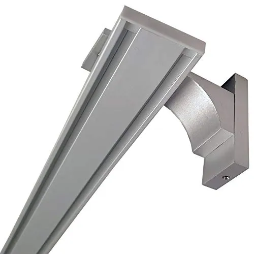 Bestlivings Vorhangschiene 360 cm Aluminium inkl. Wandträger Silber