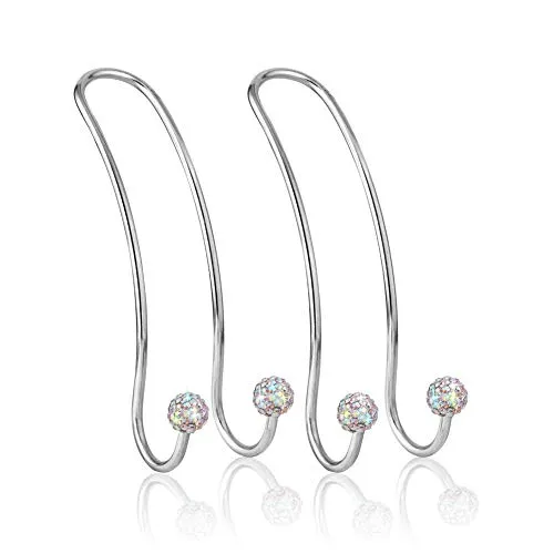 Soleebee 2 Stück Auto Rücksitz Kopfstütze Haken Kleiderbügel Organizerhaken, Bling Multifunktionale Kopfstützenhalterung Autohaken, Universal Langlebige Autositz Haken für SUV LKW Fahrzeug (AB Farbe)