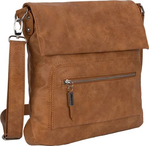 BAG STREET Sporttasche Damentasche in Cognac - Sporttasche, vielseitig als Schulter- oder Umhängetasche nutzbar, mit geräumigem Hauptfach und Reißverschlussfach für Handy. Ideal für Sport und Freizeit.