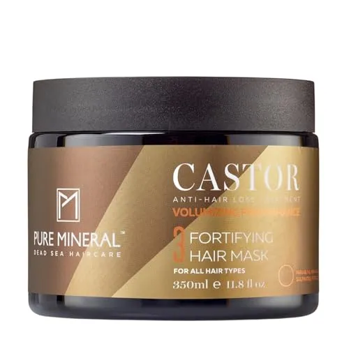 Pure Mineral - Haarmaske mit Rizinusöl - Stärkt und spendet Feuchtigkeit für schwaches Haar - Omega-9 - Ohne Sulfate, Parabene, Petrolate - 350ml