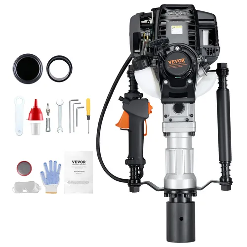 VEVOR 37,77cc Handramme - 4-Takt Pfosten Ramme mit 2 Köpfen, leistungsstarker Motor und schnelles Rammen von Pfählen