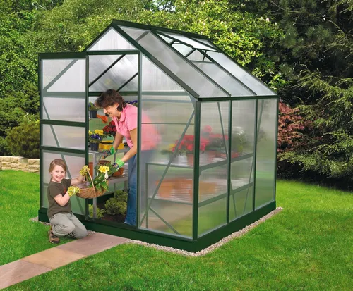 Vitavia Gewächshaus Venus 3800 – Kompaktes Gartenparadies - Geräumiges Gewächshaus mit einer Grundfläche von 3,8 m², ausgestattet mit einem Fundamentrahmen und einer praktischen Einzelschiebetür. Ideal für Pflanzenliebhaber und Hobbygärtner.