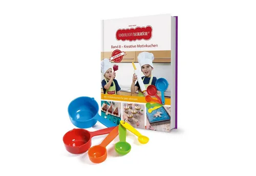 Kinderleichte Becherküche Back-Set Band 8 - Kreative Motivkuchen, Set inkl. 5 Messbecher + Rezeptbuch, (6-tlg)