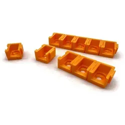 eXODA Verbindungsklemme 10x Halterung für 2er für Wago Klemmen Typ 221-412 Befestigungsadapter, Klemmenhalter für 10 Klemmen, für 2er Wagoklemmen orange 13 mm