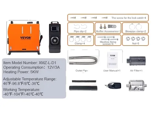 Tragbarer Dieselheizer 5KW mit Bluetooth-Steuerung