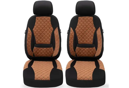 BREMER SITZBEZÜGE für Chevrolet Volt 2010-2019, 2-tlg. Set, Schokobraun/Schwarz - Hochwertige Schonbezüge für Chevrolet Volt, gefertigt aus strapazierfähigem Mikrofaser-Velours. Einfache Montage mit Klettsystem und sicherer Halt. Optimaler Schutz vor Abnutzung und Schmutz für ein stilvolles Fahrerlebnis.