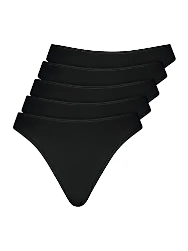 NUR DIE 5er Pack String Tanga Mehrfarbig - Strings & Tangas für Damen, 5er Set in aktuellen Farben, aus weicher Baumwolle für maximalen Komfort und ein angenehmes Tragegefühl.