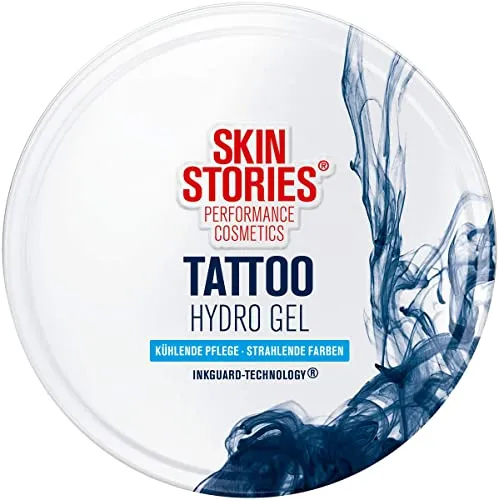 SKIN STORIES Tattoo Hydro Gel (75 ml), kühlendes Tattoo Creme mit InkGuard-Technology® für strahlende Tattoofarben, feuchtigkeitsspendende Pflege mit Aloe Vera für beanspruchte Haut