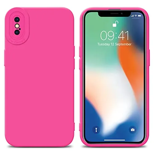 Cadorabo Hülle kompatibel mit Apple iPhone XS MAX Schutzhülle TPU Silikon Case Liquid Design mit Kameraschutz Slim Kratzfest Weiche Gummi mit Rundumschutz Case Hülle für iPhone XS MAX in Pink