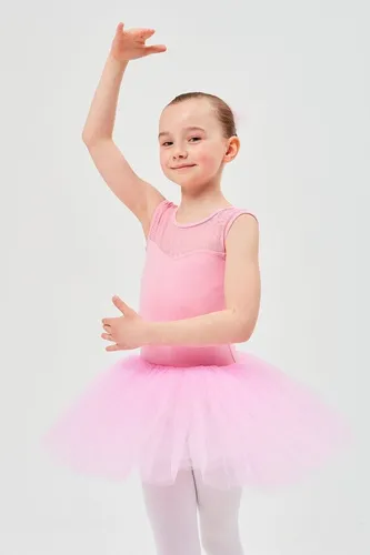 tanzmuster Tüllkleid Ballett Tutu mit Spitzeneinsatz Ballettkleid aus weicher Baumwolle mit langem Tüllrock, für Mädchen