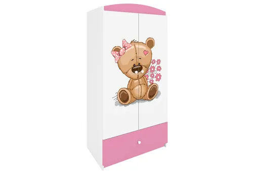 Raumhirsch Furniture Kinderkleiderschrank Teddybär II - Kleiderschrank für Kinder mit Ablagefächern - Der Kinderkleiderschrank Teddybär II in Hellrosa bietet viel Stauraum mit Kleiderstange und Ablagefächern. Hochwertige Verarbeitung und sanfte Farben machen ihn zur perfekten Ergänzung für jedes Kinderzimmer.