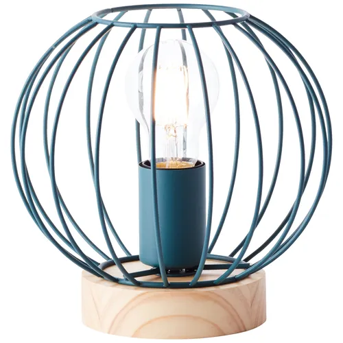Tischlampe, 20 cm Höhe, Ø 20 cm, E27, max. 40 W, Schalter, Metall/Holz