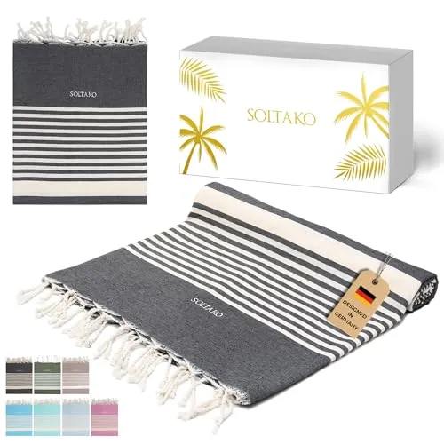 SOLTAKO Fouta Arthur Premium XXL, Anthrazit, 200/200cm