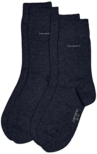 Camano Unisex 2er Pack einfarbige Socken mit verstärkten Zehen und Fersen Damen & Herren Strümpfe, Gr. 43/46 (Herstellergröße: 43/46), Blau (jeans 6)