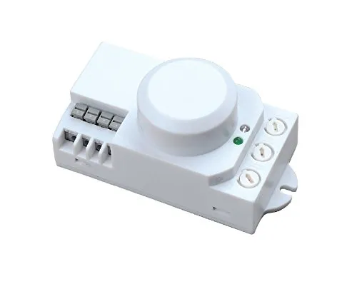 Microwelle Bewegungsmelder Bewegungssensor Mikrowellensensor Aufputz für Innenbeich 360° Arbeisfeld - bis 8m - LED geeignet