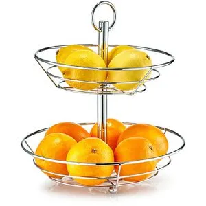 Zeller Obstschale, Metall, Silber, 26 x 29 x 35 cm - Obstschalen, stilvolle Etagere aus hochwertigem verchromtem Metall, perfekt zum Servieren und Präsentieren von Obst auf Ihrer Tafel.