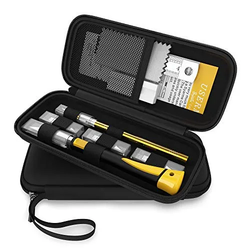 Cutter,Bastelmesser Geeignet Für Kunst,Hobby,Sammelalbum Und Skulptur Usw,Cutter Set Enthält 2 Präzisionsmesser,20 Präzisionsmesserklingen,EVA-Aufbewahrungsbox,Lineal,Schleifstein,Poliertes Tuch
