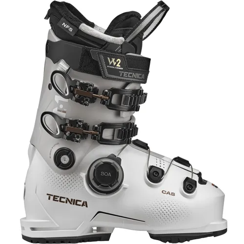 Tecnica Mach Boa HV 95 GW Damen Skischuhe cold white - 26-26.5 - Skischuhe für Damen mit BOA-Verschlusssystem, ideal für ganztägigen Komfort und sportliche Performance. Breite Leisten und rutschfeste GripWalk Sohle für optimalen Halt.