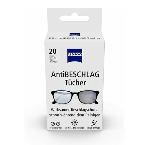 Produktbild ZEISS Brillenputztücher Anti-Beschlag-Tücher, 20 Stück