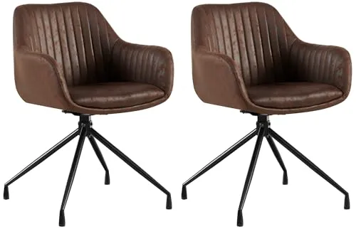 CLP 2er Set Esszimmerstuhl Welby I Drehbarer Sessel - Esszimmerstühle mit hoher Belastbarkeit bis 150 kg, drehbar für maximale Bewegungsfreiheit und komfortable Polsterung für entspannte Abende.