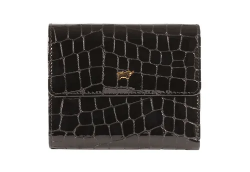 Braun Büffel Überschlagbörse Damen Verona M 8CS schwarz - Elegante Portemonnaie mit Druckknopfverschluss, 8 Kreditkartenfächern und 2 Scheinfächern für optimale Organisation und Sicherheit.