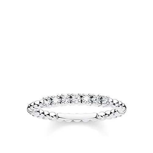 THOMAS SABO Ring Kugeln mit weißen Steinen in silber von THOMAS SABO