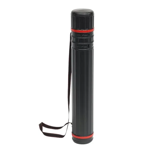 PRAKTISCHER ZEICHENROLLEN KÖCHER | ausziehbar 60-110 cm, schwarz | Transportrolle, Rollenhalter