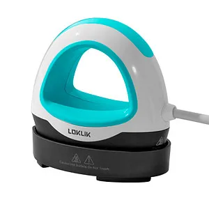 Loklik Mini Heat Press Heizpresse Türkis - Kompakte 6,6x11 cm Heizpresse für kreative Wärmeübertragungsprojekte, mit drei Temperaturstufen bis 180 °C und automatischer Abschaltfunktion für maximale Sicherheit.