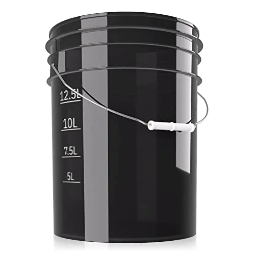 chemicalworkz Performance Bucket Wascheimer 5GAL/19L für die schonende Auto Handwäsche (Clear Black) + kompatibel mit Detail Guardz - Dirt Lock & Scrub Wall, Dirt Trap Schmutzsieb, Gamma Lids
