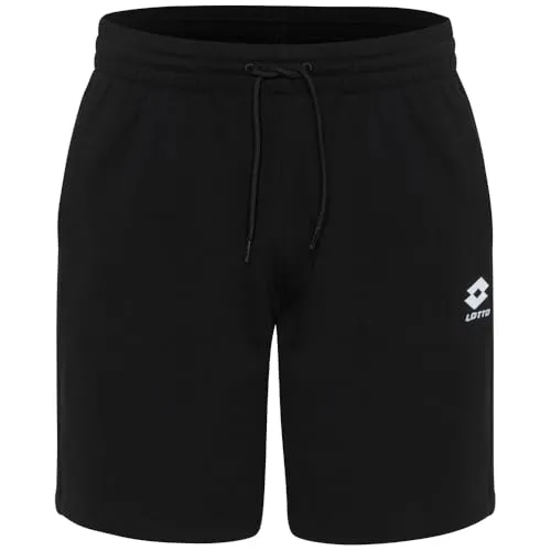 Sweatshorts LOTTO Herren XL, schwarz (Caviar) - Herren-Shorts aus 80% Baumwolle und 20% Polyester, innen weich angeraut für maximalen Komfort – ideal für Sport und Freizeit.