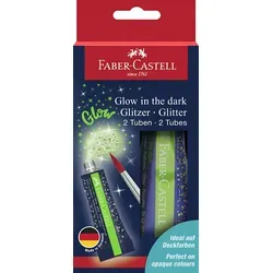 FABER-CASTELL Glow in the dark Gel Glitzer farbsortiert 2 x 12,0 g, 2 St.