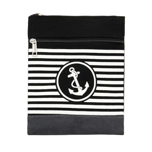 Leoberg Crossbag Tasche in verschiedenen Farben und Designs - Schultertasche aus Baumwolle in 302170-Schwarz-7