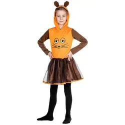 Die Sendung mit der Maus - Maus Kleid für Kinder - Kostüm für Karneval und Halloween, hochwertig verarbeitet mit Maus-Kapuze und Petticoat, ideal für kleine Fans der beliebten TV-Sendung.