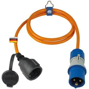 as-Schwabe CEE-Adapter Caravan 62435 - CEE-Verlängerungskabel mit 1,5 m Länge, IP44 Spritzwasserschutz und Powerlight-LED zur Spannungsanzeige, ideal für Baustellen und Outdoor-Einsatz.