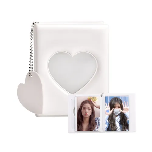 Produktbild Mini Fotoalbum Kann 32 Blätter Speichern Weißes Herz Kpop Photocard Binder mi...