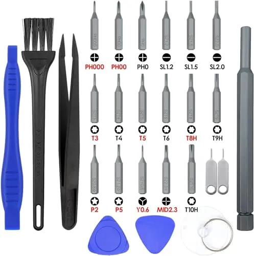 Kleine Schraubenzieher Set mini Torx T3 T4 T5 T6 T8H T9H T10H P2 P5 Y000/ Y0.6mm PH000 feinmechaniker Schraubendreher Präzisionsschraubendreher Werkzeug Brillenschraubenzieher für MacBook PS4 iPhone