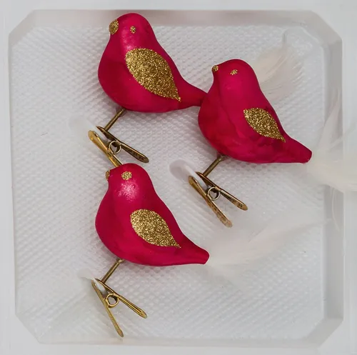 Navidacio Christbaumschmuck 3 tlg. Glas Vogel Set in 