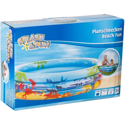 Splash & Fun Planschbecken Beach Fun – 175 cm - Swimmingpools für Kinder, ideal für heiße Sommertage mit einem Durchmesser von 175 cm und leichtem Gewicht für einfachen Transport.