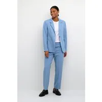 KAFFE Blazer KAsakura 44 - Faded Denim - Damen Blazer aus 100% recyceltem Polyester, legere Passform für hohen Tragekomfort und klassischer Ein-Knopf-Verschluss. Ideal für einen stilvollen Look im Alltag.