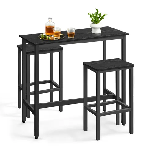 Bartisch mit Barhocker Set – Essgruppe im Industrie-Design von VASAGLE