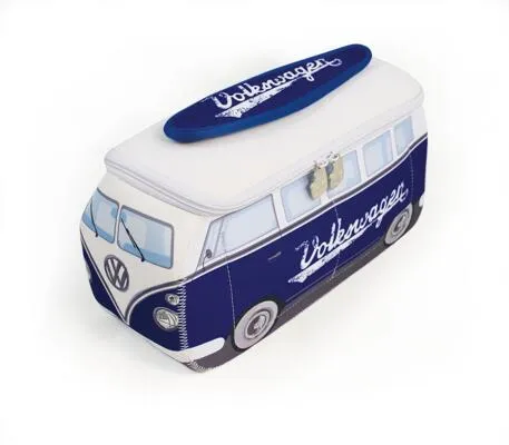 BRISA VW Collection - Volkswagen T1 Bulli Bus Kosmetiktasche - Make-up Taschen & Etuis: Offiziell lizenziertes Volkswagen Produkt mit praktischem Design, fünf Fächern und vielseitiger Nutzung als Kulturbeutel oder Kühltasche.