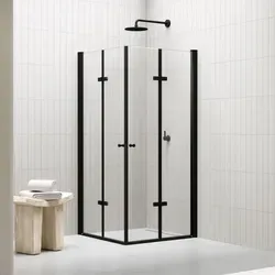 i-flair Falttür Duschkabine DK99 - Schwarz 70x75x180 cm - Elegante Falttür-Duschkabine aus 6 mm Sicherheitsglas für platzsparenden Einsatz. Ideal für kleine Badezimmer, mit breitem Zugang und einfacher Montage. Hochwertige Materialien garantieren Langlebigkeit und Funktionalität.