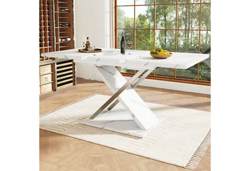 Flieks Esstisch (1-St., erweiterbare Tischplatte 118-157×75cm), ausziehbarer Küchentisch rechteckig Schreibtisch Bürotisch