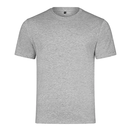 HRM Herren Heavy Luxury Roundneck Tee, grau-meliert, Gr. 4XL I Fair Trade T-Shirt Herren mit Rundhalsausschnitt I Nachhaltig & aus 90% Bio-Baumwolle & 10% Viskose