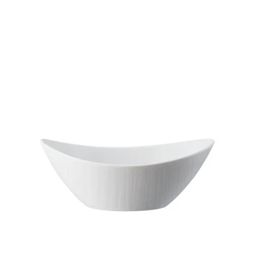 Rosenthal Mesh Weiss Schale oval 15 x 11 cm - Servierschale aus hochwertigem Porzellan, spülmaschinenfest und mikrowellengeeignet - ideal für stilvolle Tischpräsentationen.