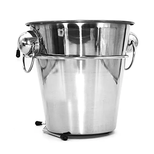 intergrill Champagner Sekt Kübel Edelstahl mit Halterung - Zubehör für Strandkörbe, edles Edelstahl-Design mit Halterung für stilvolle Momente am Strand oder im Garten.