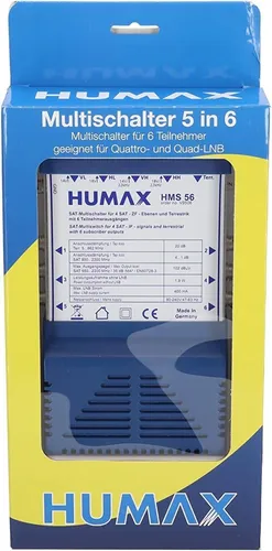 HUMAX HMS 56 Multischalter - Multischalter für 5 auf 6 Teilnehmer, ermöglicht den einfachen Anschluss mehrerer Receiver, ideal für Ihr SAT-TV-System.