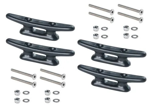 Nylonklampen 75mm, schwarz, inkl. V4A-Schrauben, 4 Stück